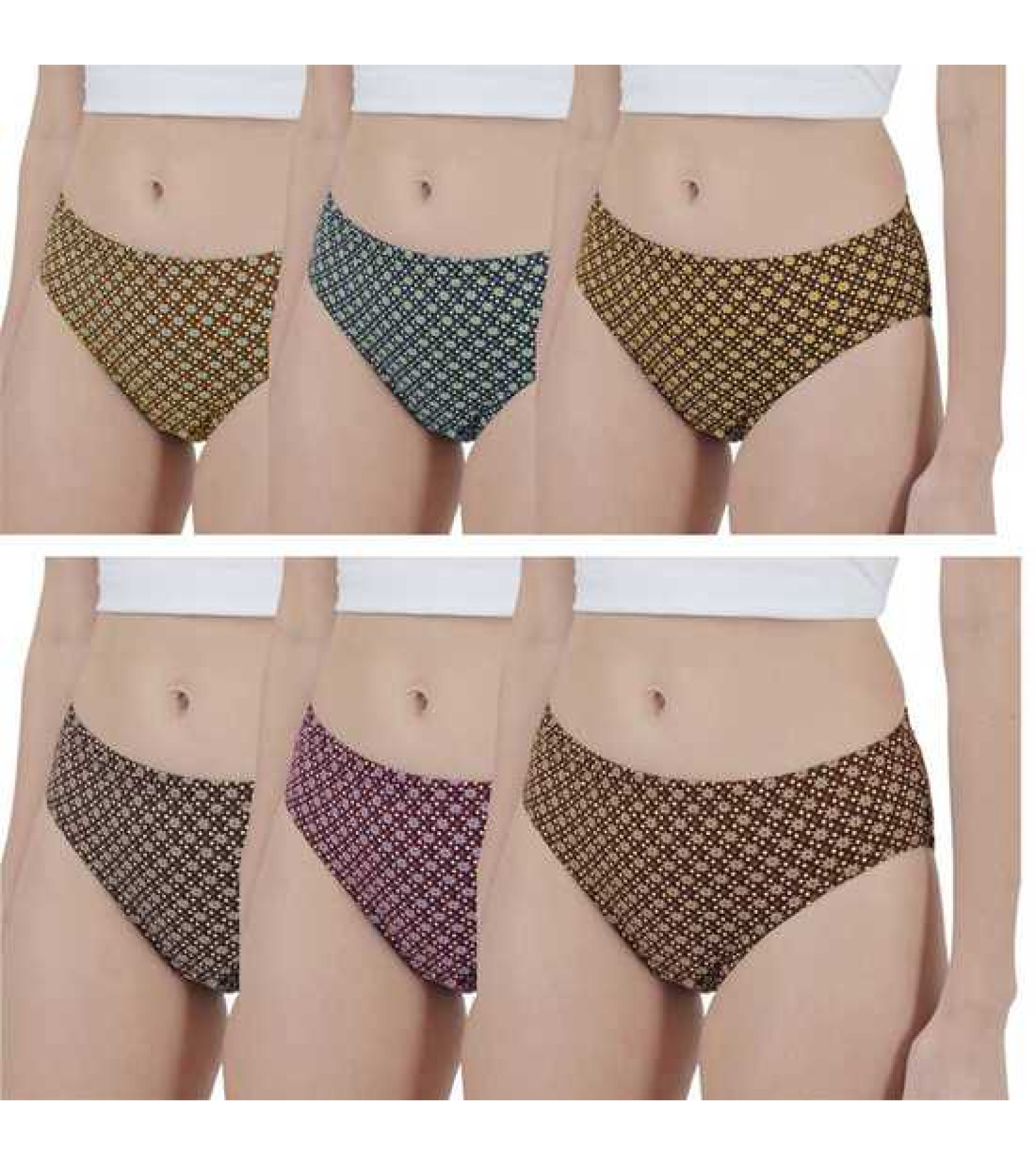 Vink Multicolor Womens Printed Panty Pack of 6